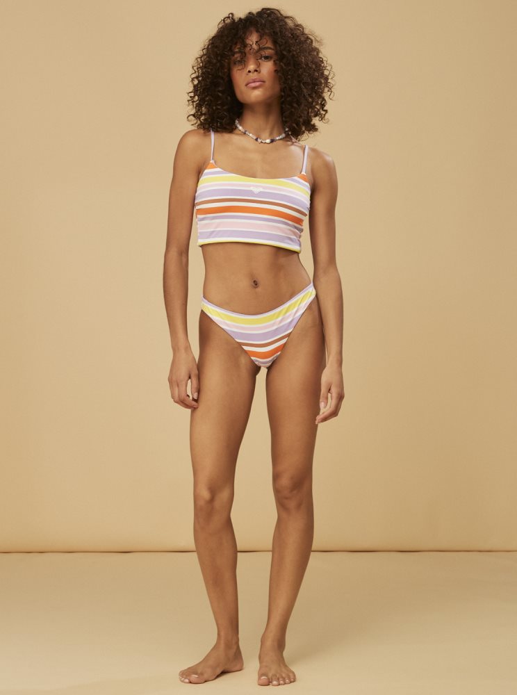 Bas De Bikini Roxy Surf.Kind.Kate. Cheeky Blanche Stripes Femme | RGA-67489043