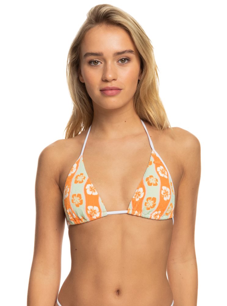 Hauts De Bikini Roxy Wavy Babe Tiki Tri Orange Stripes Femme | VAT-88783279