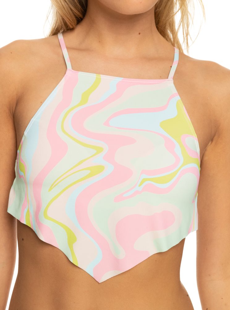 Hauts De Bikini Roxy Tropics Hype Crop Blanche Multicolore Femme | RXK-94109158