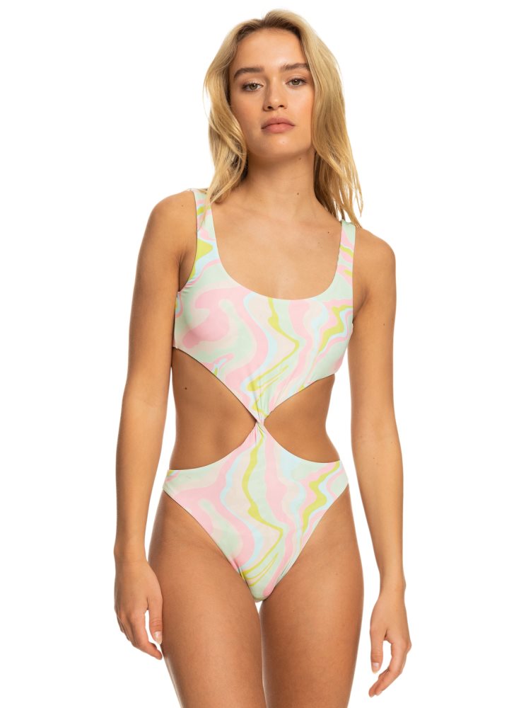 Maillots De Bain Roxy Tropics Hype Reversible Blanche Multicolore Femme | UWY-50664897