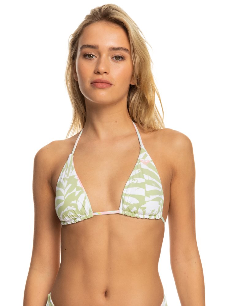 Hauts De Bikini Roxy Tropics Hype Reversible Tiki Tri Blanche Multicolore Femme | BJU-21995269