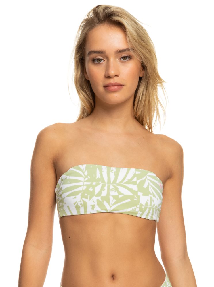 Hauts De Bikini Roxy Tropics Hype Reversible Bandeau Blanche Multicolore Femme | JUI-05328311