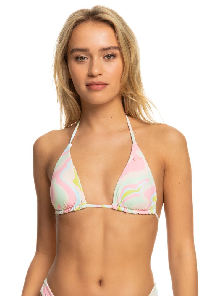 Hauts De Bikini Roxy Tropics Hype Reversible Tiki Tri Blanche Multicolore Femme | BJU-21995269