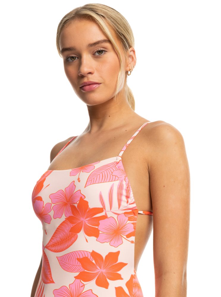 Maillots De Bain Roxy Printed Beach Classics Blanche Orange Rose Femme | HCQ-38915762