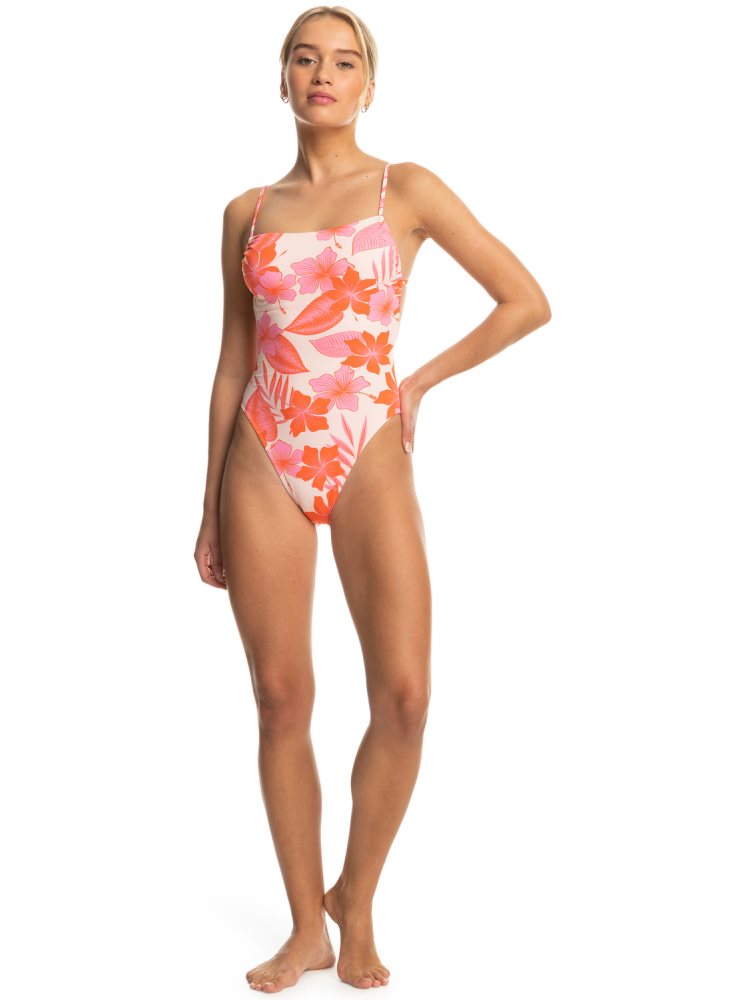 Maillots De Bain Roxy Printed Beach Classics Blanche Orange Rose Femme | HCQ-38915762