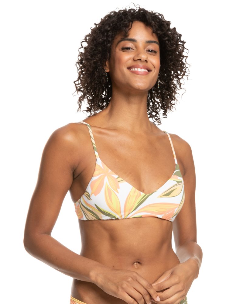 Hauts De Bikini Roxy Printed Beach Classics Bra Blanche Femme | PHL-64651840