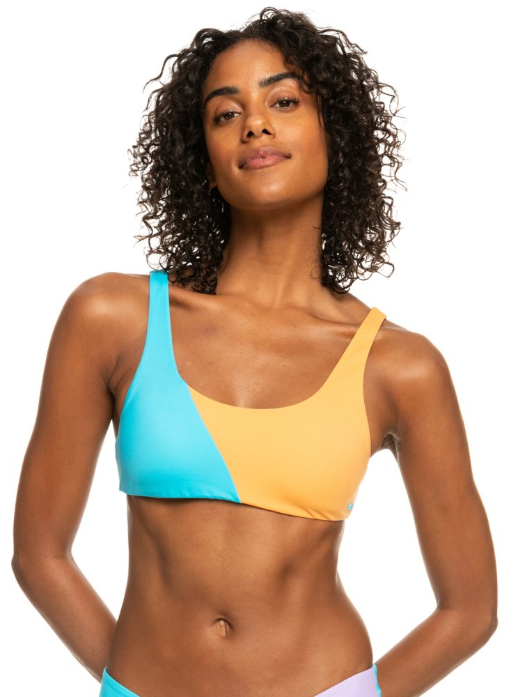 Hauts De Bikini Roxy Colorblock Party Bralette Bleu Femme | GHG-30408910