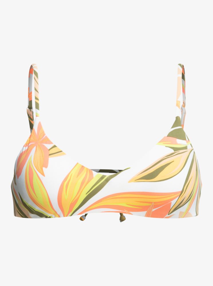 Hauts De Bikini Roxy Printed Beach Classics Bra Blanche Femme | PHL-64651840