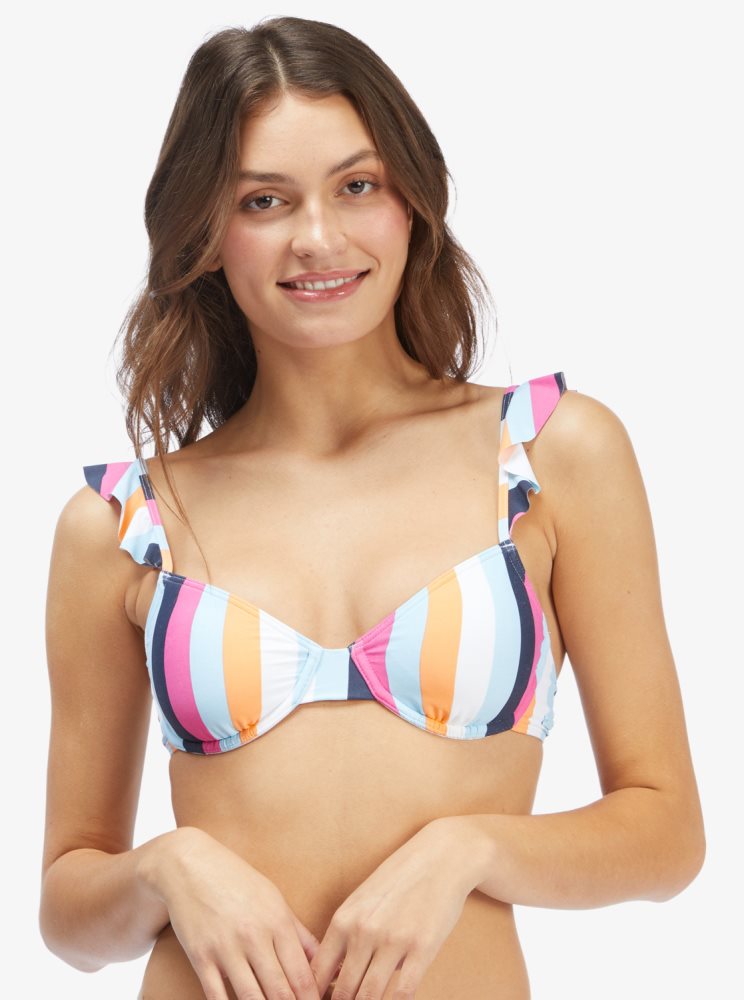 Hauts De Bikini Roxy Beach Classics Underwire Bleu Stripes Femme | OXC-20639111