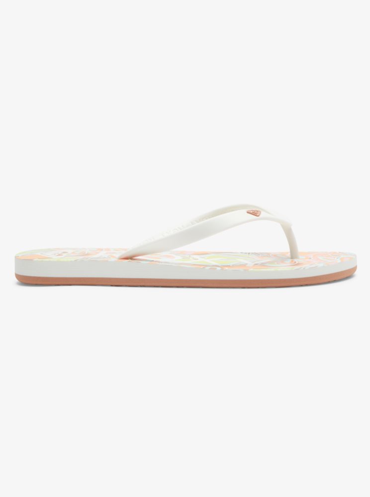 Tong Roxy Tahiti Blanche Orange Rose Femme | AMO-35314907