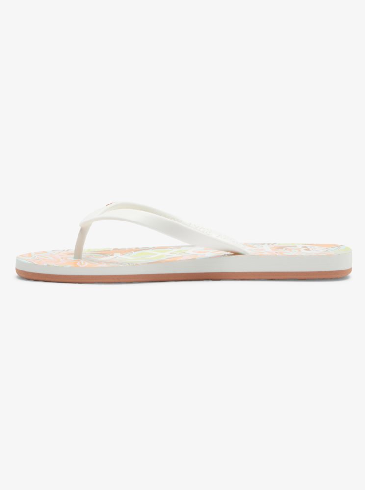 Tong Roxy Tahiti Blanche Orange Rose Femme | AMO-35314907