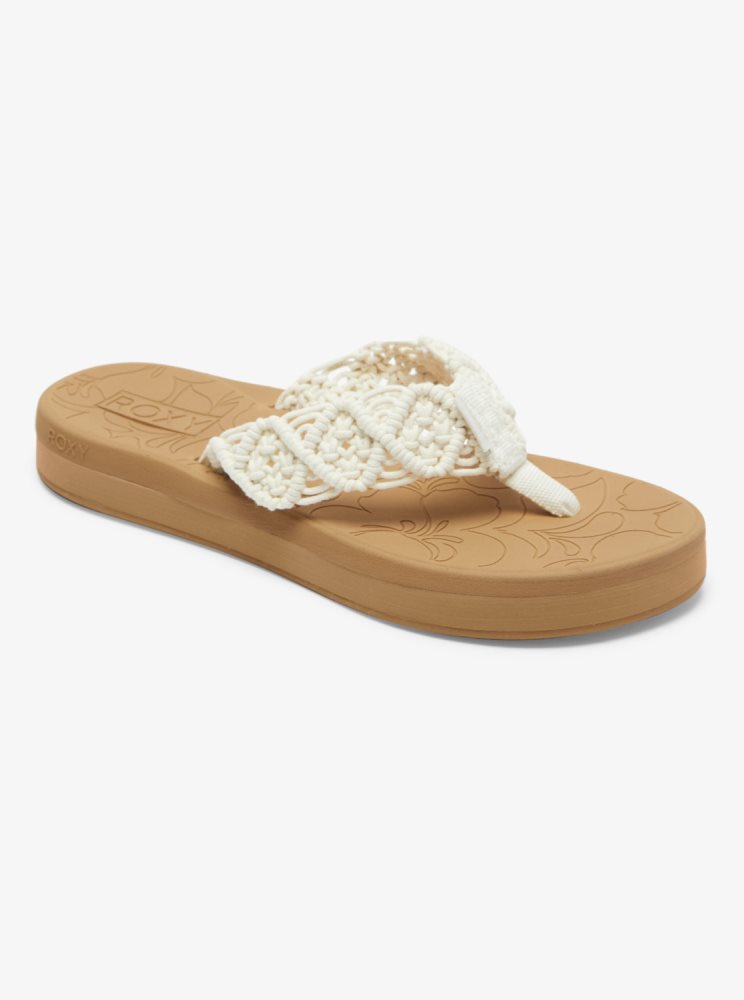 Sandales Roxy Colbee Hawaii Crochet Blanche Femme | ZPI-05339922