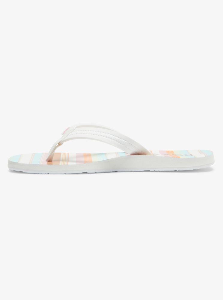 Tong Roxy Vista Loreto Blanche Bleu Femme | AOT-50725709