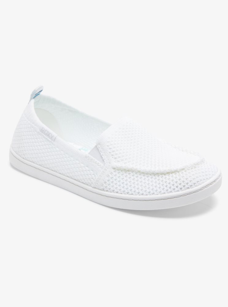 Slip On Roxy Minnow Knit Blanche Femme | UHK-08113015