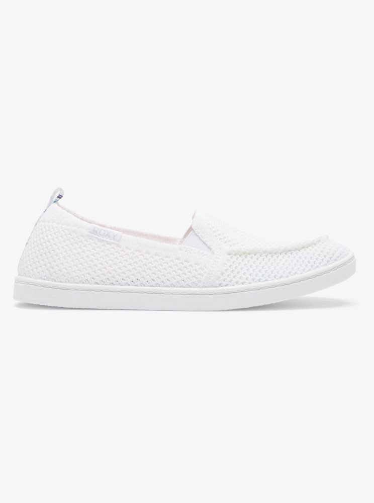 Slip On Roxy Minnow Knit Blanche Femme | UHK-08113015