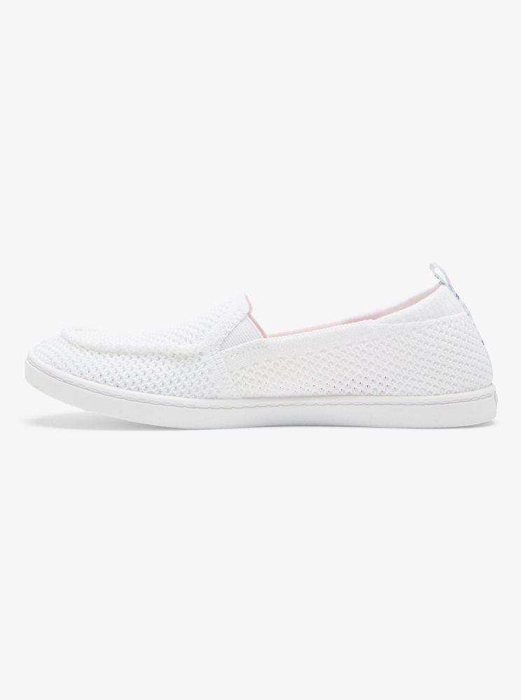 Slip On Roxy Minnow Knit Blanche Femme | UHK-08113015